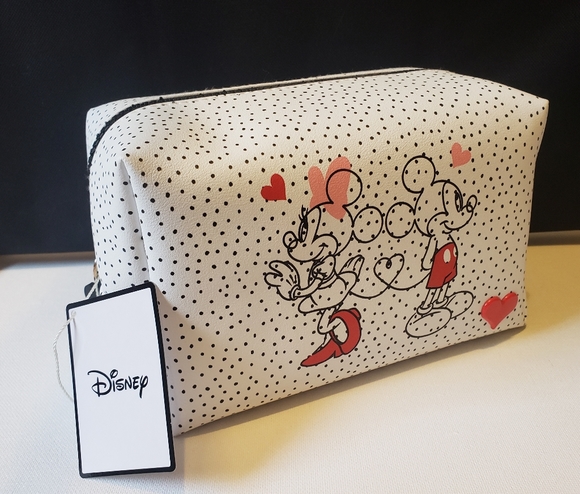 Disney Mickey and Minnie Love Valentine's Cosmetic Toiletries Bag - Picture 1 of 6